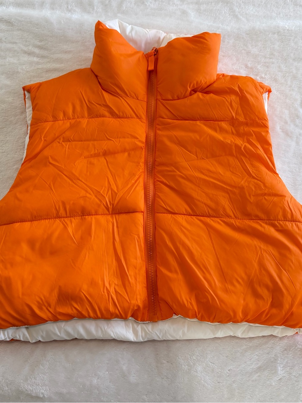 Reversible Quilted Puffer Vest High Neck Full Zip Lightweight